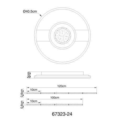 Stropné svietidlo, kov vzhľad dreva, kov čierny, hliník čierny matný, akryl biely, akrylové krištále 8