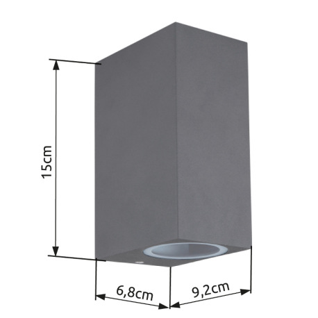 Vonkajšie svietidlo, hliník antracit, sklo priehľadné, svieti smerom hore a dole, IP44, ŠxV:70x150, 7
