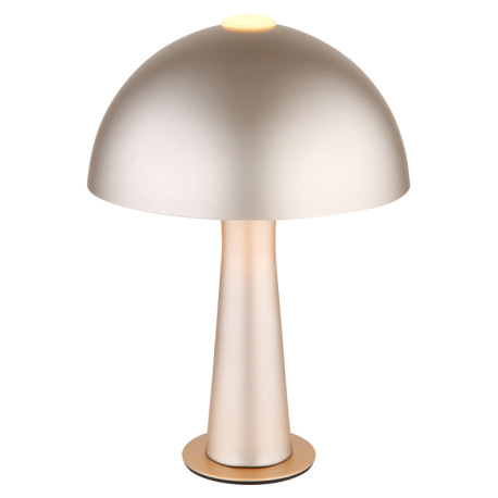 Stolná lampa z kovu v matnej cappuccino farbe, kábel z čierneho PVC, kolískový vypínač na kábli, ø: 1