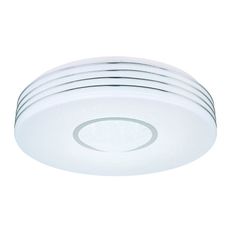 Stropné svietidlo, kov biely, akryl opál, chróm, malé priehľadné krištále, trblietavý efekt, stmieva 5