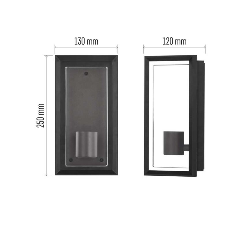 Záhradné nástenné svietidlo MALVA, 13 x 12 x 25 cm, 1 x E27, 15 W 4