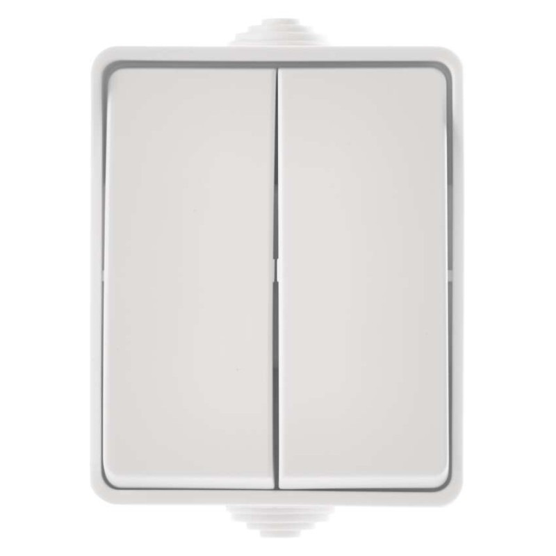 Vypínač nástenný č. 5 IP54, 2 tlačítka