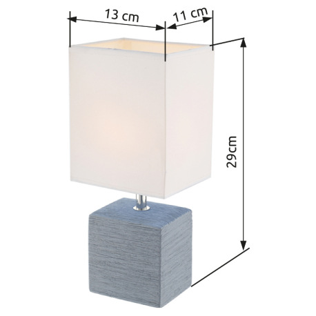 Stolová lampa, keramika béžová, textil biely, kábel 1,2m, vypínač, DxŠxV: 130x110x290, bez žiarovky 6