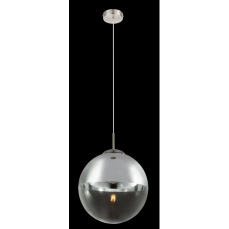 Závesné svietidlo, kov nikel matný, sklo priehľadné chróm, Ø300, V:1200, bez žiarovky 1xE27, max. 40 2