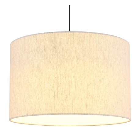Závesné svietidlo, kov čierny chróm, textil krémový, kábel PVC čierny, ø: 350mm, V: 1800mm, výškovo 5