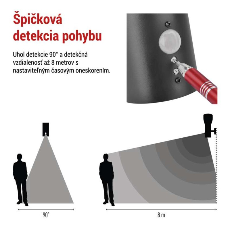 Záhradné nástenné svietidlo ARTEO, senzor súmraku, 16,4 x 12 x 29,5 cm, 1 x E27, 15 W 3