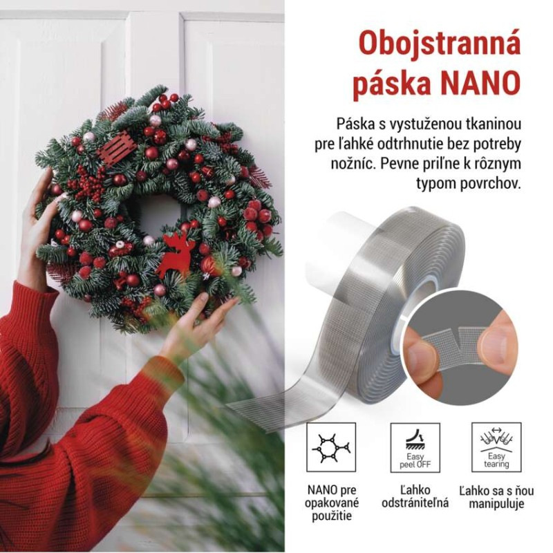 Dvojstranná NANOGRID páska 19 mm / 3 m, priehľadná 1