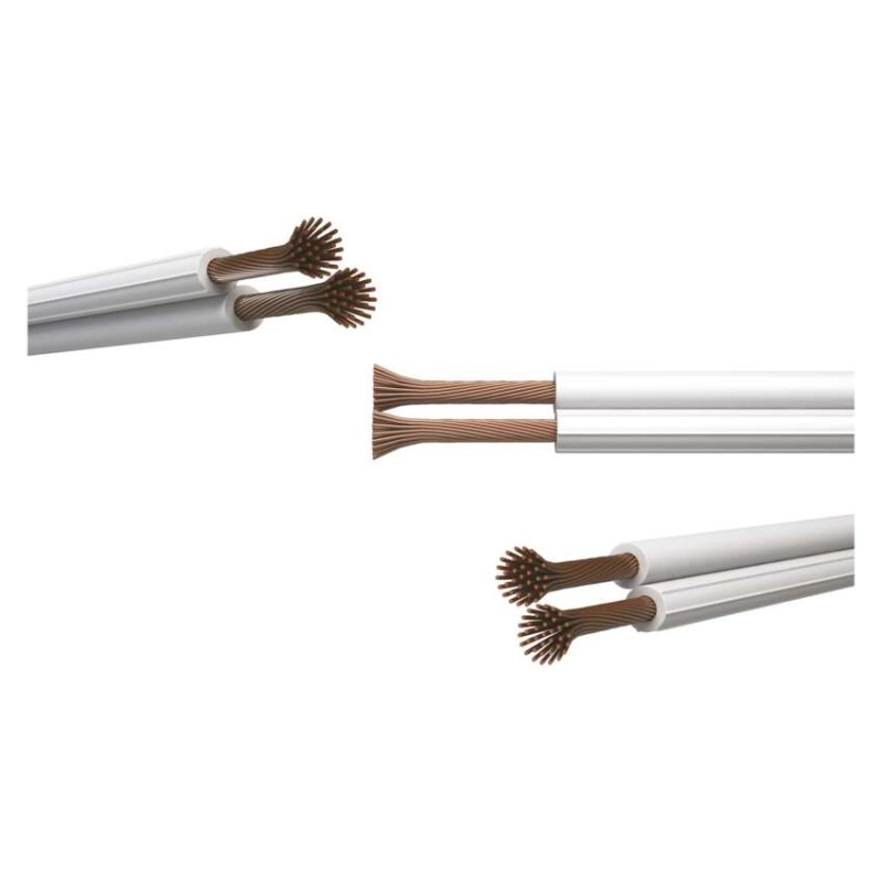 Dvojlinka netienená 2×1,0mm biela, 100m 4