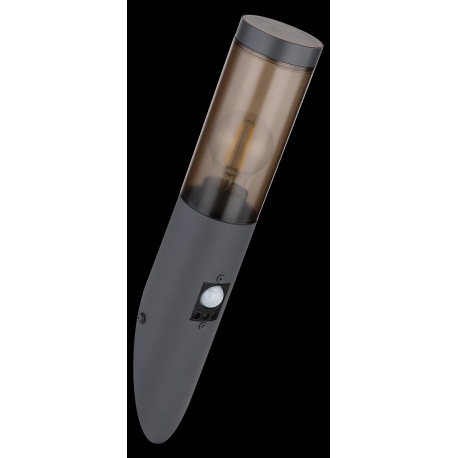 Vonkajšie svietidlo z nehrdzavejúcej ocele antracitovej farby, plast dymovej farby, smer svetla: nah 11