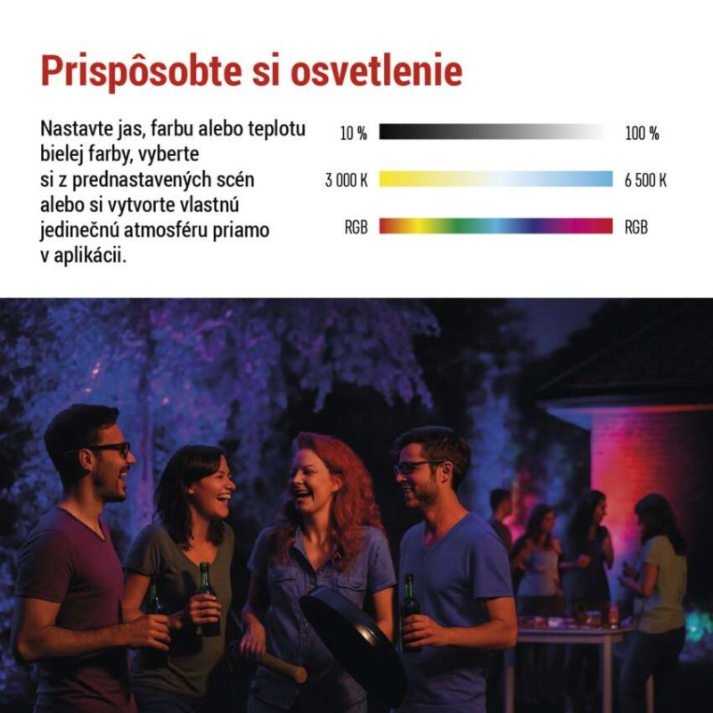 GOSMART LED reflektor 20W, 1720 lm, RGB+CCT, IP65 6