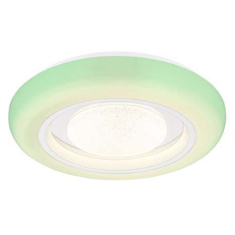 Stropné svietidlo, kov biely, akryl opál, chróm, stmievateľné, viackrokové ovládanie cez nástenný vy 12