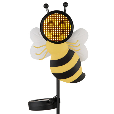 Solárne svietidlo, kov biely/žltý/čierny matný, plast čierny matný, vypínač, batéria súčasťou baleni 15