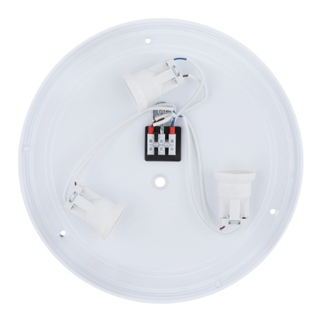 Stropné svietidlo, kov biely, textil antracit, plast biely, Ø400, V:100, bez žiaroviek 3xE27, max. L 11