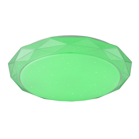 Stropné svietidlo, kov biely, akryl satinovaný, trblietavý efekt, zmena farby svetla 3000-6500K, RGB 5