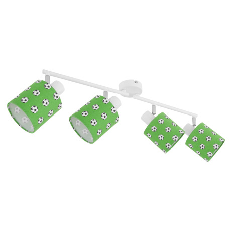Stropné svietidlo, kov biely, chróm, plast zelený a biely, futbalový vzor, pohyblivé, bez žiaroviek 1