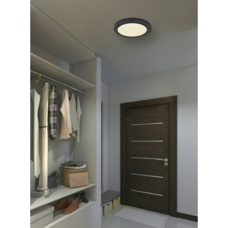 Stropné svietidlo, plast čierny, plast biely, zmena farby svetla vypínačom v zadnej časti svetla, fi 2