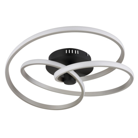 Stropné svietidlo, kov čierny, hliník nikel, plast biely, ø: 500mm, H: 160mm, vrátane LED 40W 230V, 2
