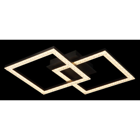 Stropné svietidlo, plastové čierne matné, číre plastové krištále, polohovateľné, DxŠxV: 526x374x75mm 2