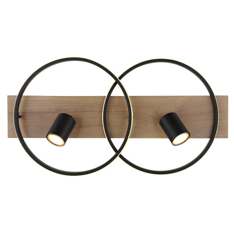 Stropné svietidlo kov čierny matný, imitácia dreva, plast biely, prepínanie funkcií nástenným vypína 12