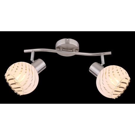 Nástenné svietidlo, nikel, sklo priehľadné biele, DxŠxV: 360x190x192, bez žiaroviek 2xE27, max. 40W 17