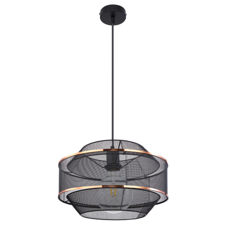 Závesné svietidlo, kov čierny a zlatý, Ø350, V:1500, bez žiarovky 1xE27, max. 60W 230V 9