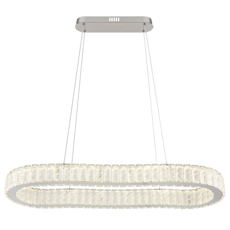 Závesné svietidlo, kov chróm, krištále K5 číre, chrómový krúžok, stmievateľné, viac úrovní pomocou n 14