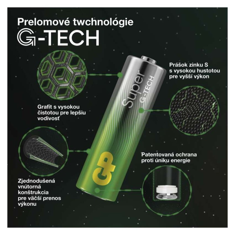 Alkalická batéria GP Super LR6 (AA), 8 ks 2