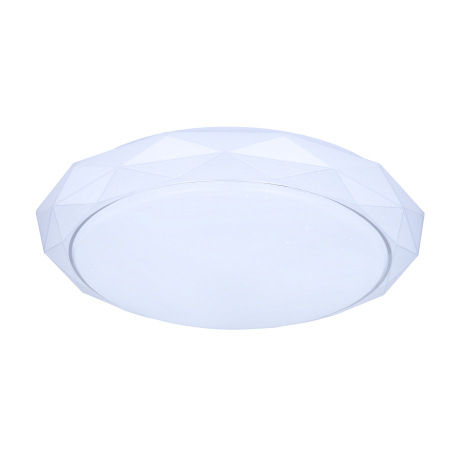 Stropné svietidlo, kov biely, akryl satinovaný, trblietavý efekt, nočné svetlo, stmievateľné, diaľk. 17