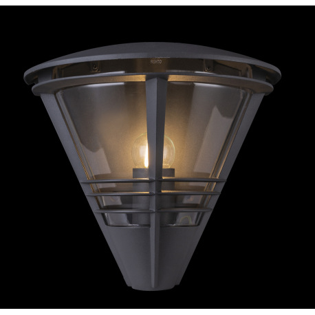 Vonkajšie svietidlo, hliník antracit, plast priehľadný, IP44, ŠxV:270x250, H:165, bez žiarovky 1xE27 12