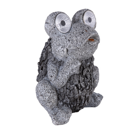 Solárne svietidlo, plast sivý, žaba, IP44, akumulátor AA 200mAh 1,2V, DxŠxV:170x140x210, vrátane 2xL 8