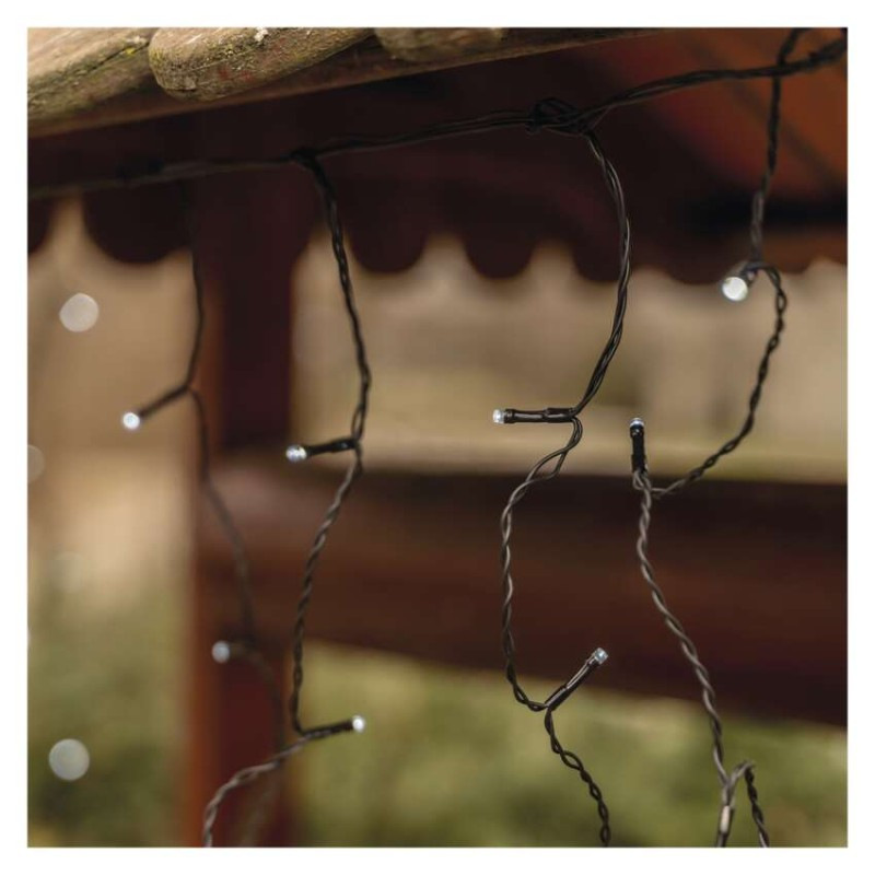 Standard LED spojovacia vianoč. reťaz – cencúle, 2,5 m, vonkajšia, studená biela 3