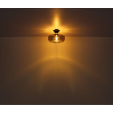 Stropné svietidlo kov čierny matný, dymové sklo, ø: 280mm, V: 205mm, bez žiarovky 1x E27 40W 230V 4