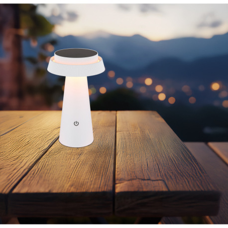 Solárne sv., plast biely, plast čierny, dotykový stmievač, pamäť, bez adaptéra a kábla USB, bat. CR1 8