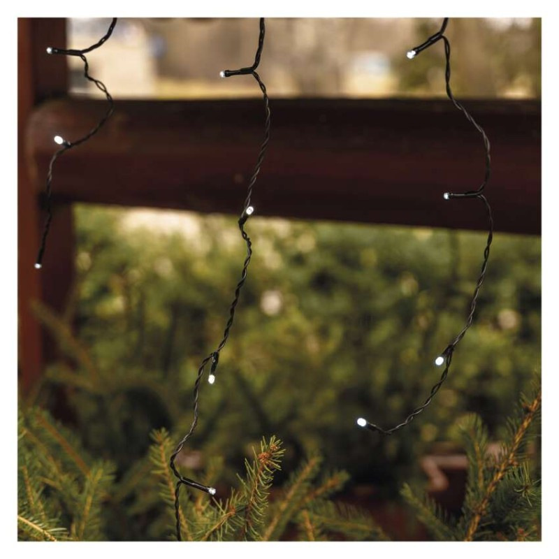 Standard LED spojovacia vianoč. reťaz – cencúle, 2,5 m, vonkajšia, studená biela 4