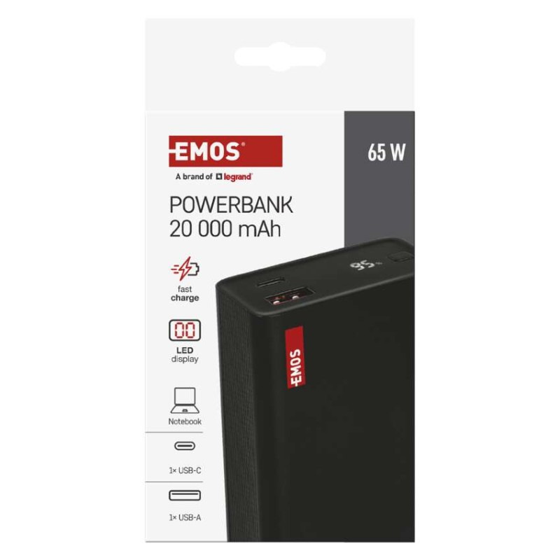 Power bank EMOS NTBF20, 20 000 mAh, 65 W PD, čierny 11