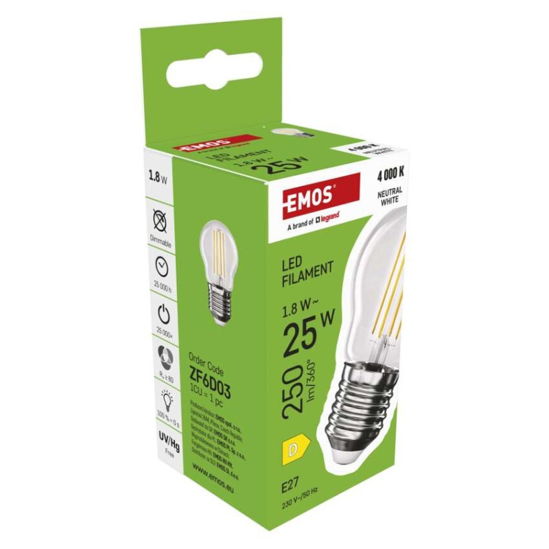 LED žiarovka Filament Mini Globe / E27 / 1,8 W (25 W) / 250 lm / Neutrálna biela 6