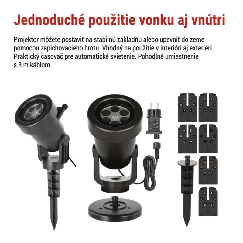 Dekoratívny LED projektor – 6 motívov, pre exteriér aj interiér 4