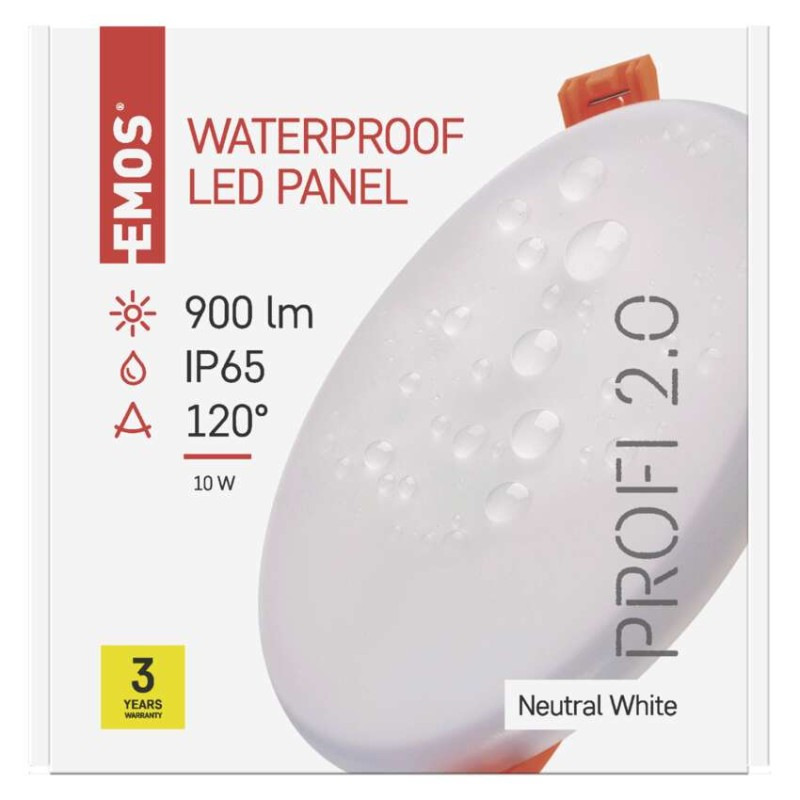 LED panel VIXXO 125mm, kruhový vstavaný biely, 10W neutr. b., IP65 6