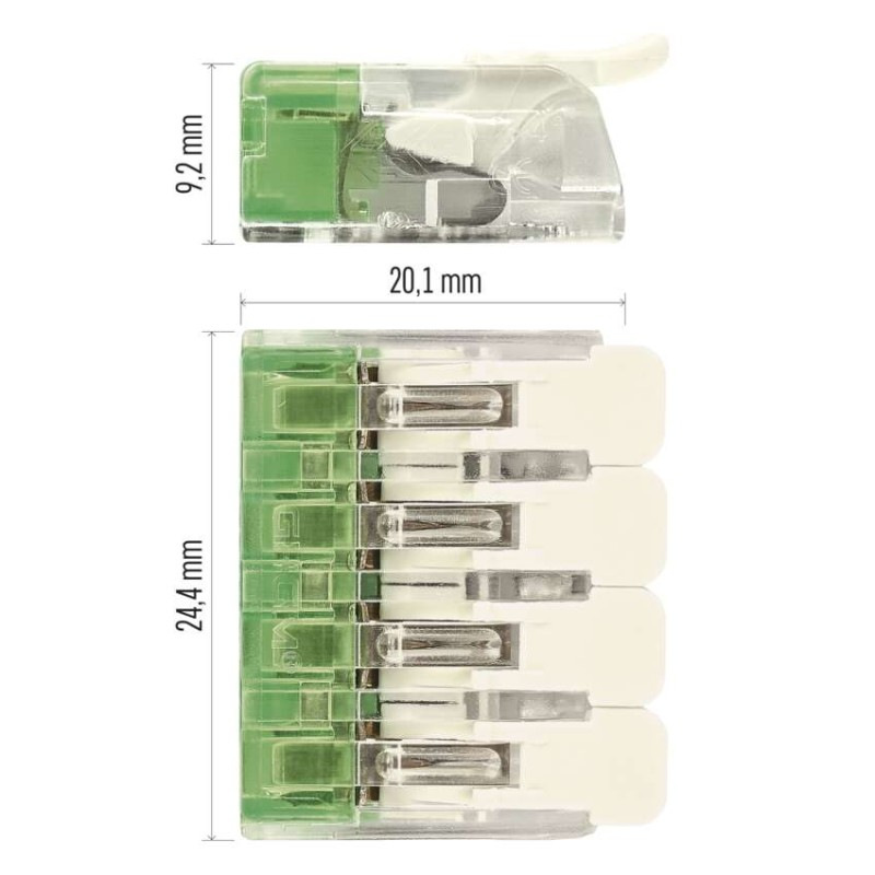Páčková spojovacia svorka 4× 0,2–4 mm2, 10 ks 8