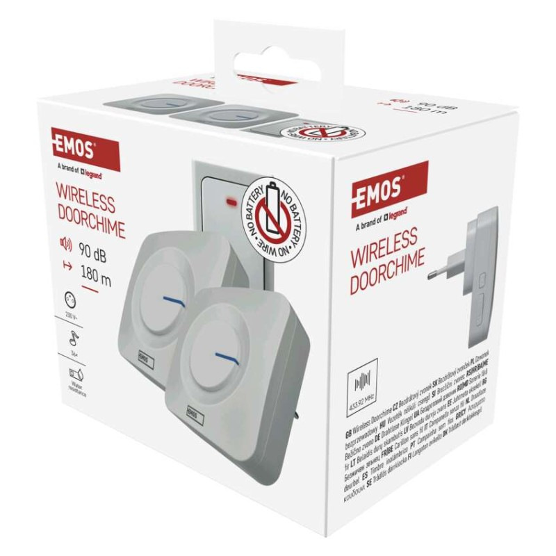 Domový bezdrôtový zvonček bez baterie P5731 do zásuvky 12