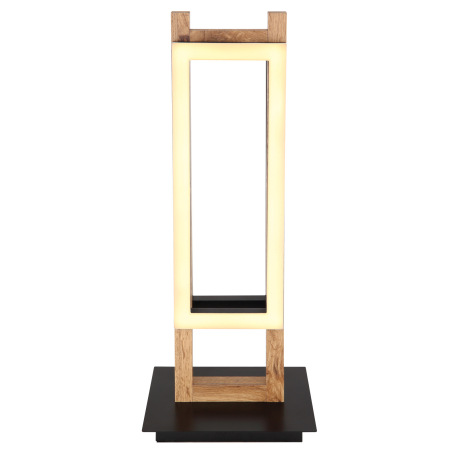 Stolová lampa, kov čierny, MDF tmavohnedý, plast biely, prepínač, DxŠxV:200x150x500mm, dĺžka kábla 1 3