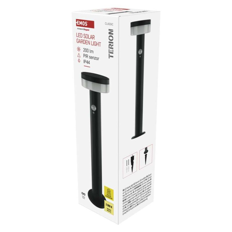 LED záhradné solárne stĺpikové svietidlo TERION, senzor súmraku, 12,5 x 12,5 x 50 cm 7