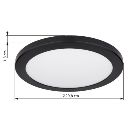 Stropné svietidlo, plast čierny, plast biely, zmena farby svetla vypínačom v zadnej časti svetla, fi 10