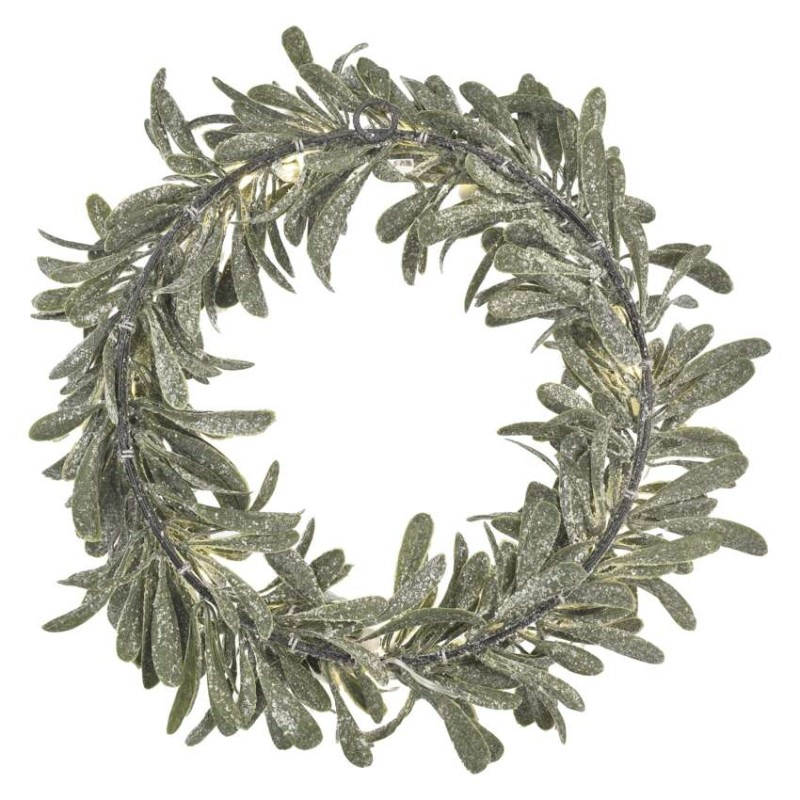 LED dekorácia - veniec z imela, 3x AA, teplá biela, časovač 7