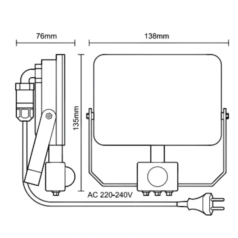 Vonkajší biely LED reflektor so senzorom 20W / 4000K - LF7122S 11