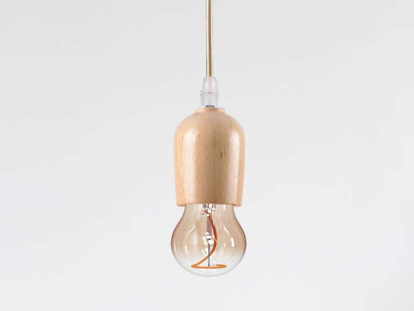 Objímka E27 / 1,5m / drevo - prírodná - BH681H