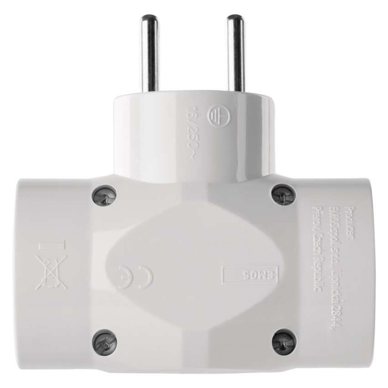 Rozbočovacia zásuvka 3× guľatá, 5