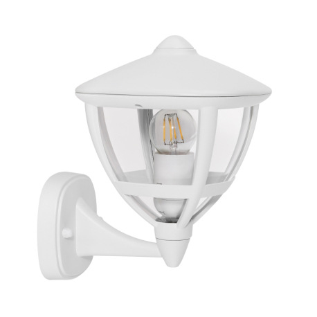 Vonkajšie svietidlo, hliník biely matný, plast priehľadný, smerom hore, IP44, ŠxV:175x235, AL:205, b 7