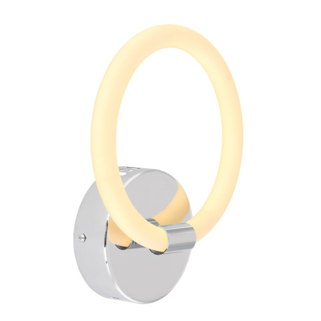 Nástenné svietidlo, chróm, plast opál biely, Š: 200, H: 70, vrátane 1xLED 9W 230V, 630lm, 3000K