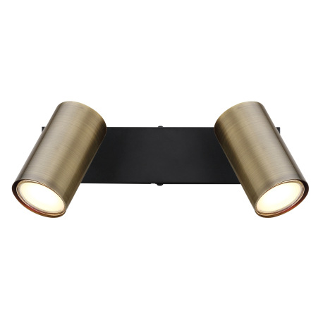 Nástenné svietidlo, kov čierny, mosadz, DxŠxV:260x60x120mm, bez žiaroviek 2x GU10, max. 35W 230V 4